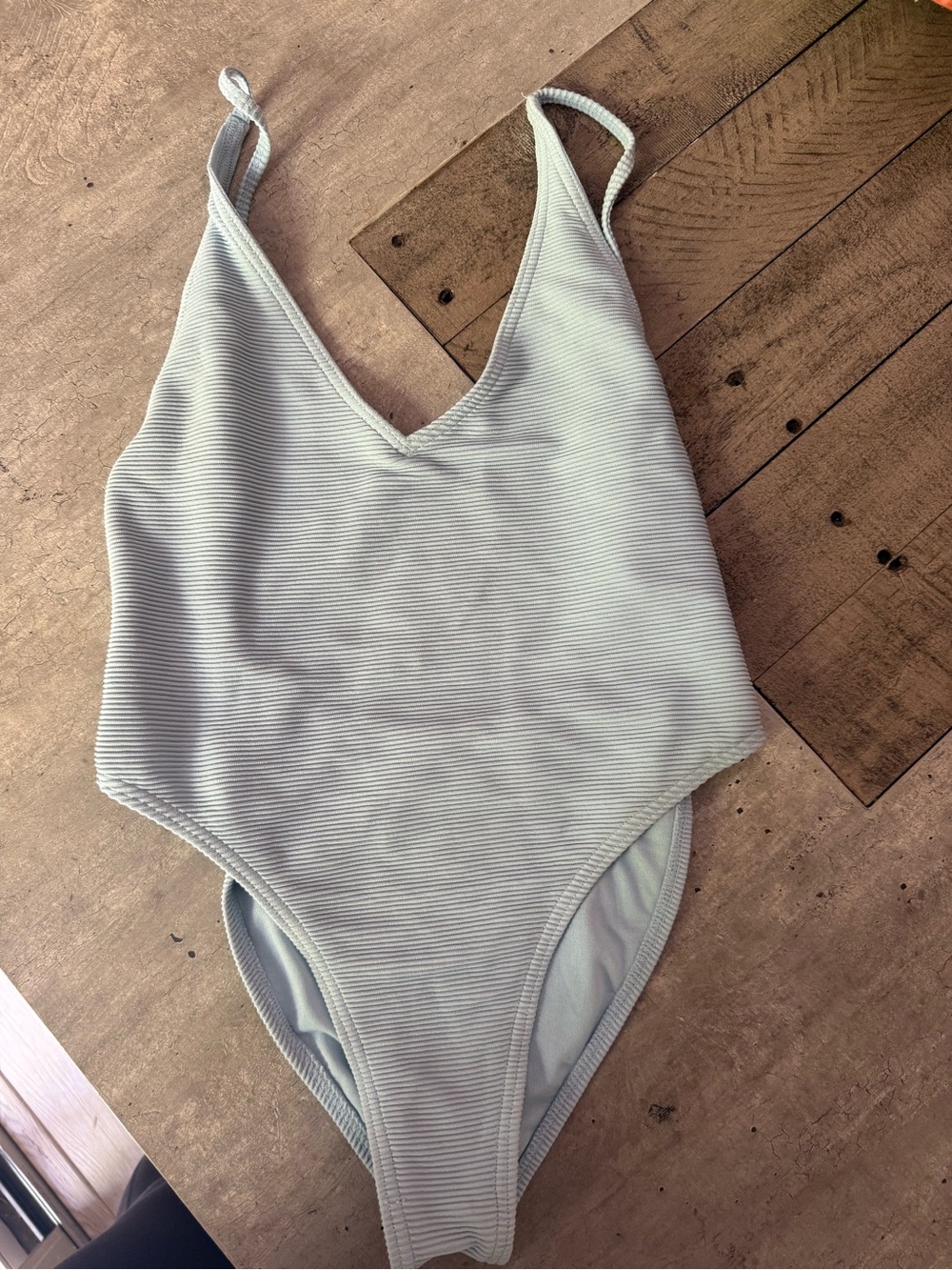Billabong Light blue Ribbed One-Piece Swimsuit